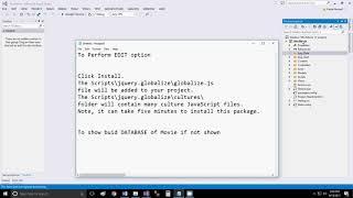 MVC Add Globalize script using Nuget Package Manager and Show Hidden DATABASE