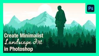 Create Minimalist Landscape Art | Adobe Photoshop Tutorial