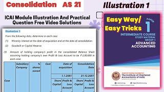 Illustration 1 | ICAI latest Module CA Inter Consolidated Financial Statement |AS 21 Advance Account