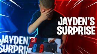 SURPRISING JAYDEN WITH A NINTENDO SWITCH!! *HE CRIED* HE CAN PLAY FORTNITE NOW! - FAMILY VLOG 