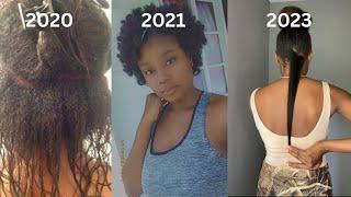 Natural Hair Growth Journey From Relax to Mid Back Length