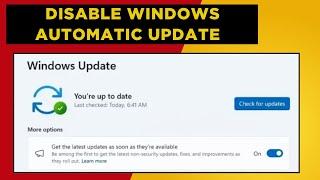 How To Disable Windows Automatic Update On windows 10/11 Permanently