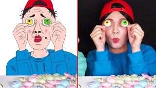 Dona Mukbang Big Bottle Candy drink Drawing Meme | 먹방 도나 | Part 2