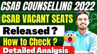 CSAB 2022 VACANT SEAT RELEASED?| How to Check| CSAB COUNSELLING 2022 | CSAB 2022 CUTOFF ANALYSIS