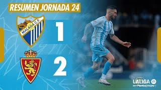 MÁLAGA CF 1-2 REAL ZARAGOZA  | RESUMEN JORNADA 24 LALIGA HYPERMOTION