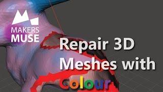 Repair holes in COLOURED 3D mesh files with Meshmixer! Tutorial - 2015