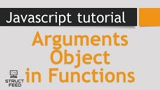 JavaScript Tutorial 9 - Function Arguments Object (Argument Array)