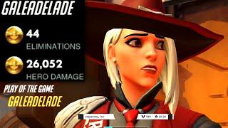 Gale Carry Ashe and Soldier 76 gameplay! 44 elims! POTG! [ Overwatch Season 31 Top 500 ]