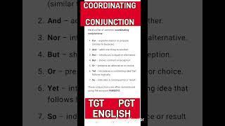 COORDINATING CONJUNCTION #education #english #tgtpgtenglihs #pgteducation