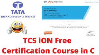 TCS iON Free Certification Course in C programming language