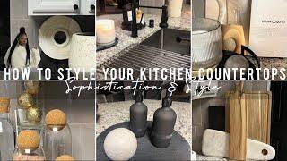 STYLE KITCHEN COUNTERTOPS W/SOPHISTICATION | KITCHEN DECOR & STYLING IDEAS + TIPS | DECORATE WITH ME