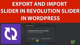 How to Export and Import Slider in Slider Revolution in WordPress