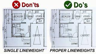 HOW TO USE PROPER LINE WEIGHTS ON YOUR ARCHITECTURAL DRAWINGS.