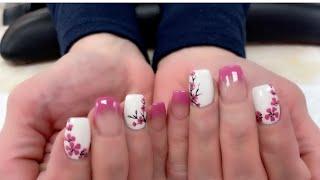 Cherry blossom flowers  nail art design 2022/YouTube Amy Huynh