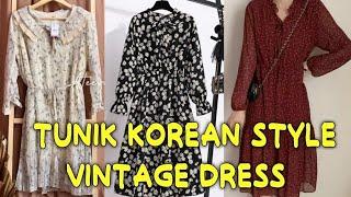 Shopee haul baju lebaran ala Korea vintage dress tunik Kekinian + try on