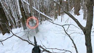 Catching A Bedded Buck At The Top Of The Mountain On Snow! | Public Land | Big Woods Rifle Hunting