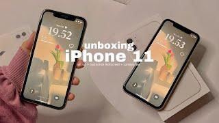 iPhone 11 unboxing 2023(white) unboxing aesthetic + set up, camera test *ੈ‧₊˚