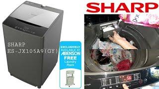 SHARP ES-JX105A9(GY) Fully Automatic Washing Machine + free Sharp Laundry Basket Unboxing & Tutorial