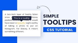 Simple Tooltips On Hover | HTML & CSS Tutorial