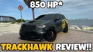 JEEP TRACKHAWK REVIEW - THIS SUV QUICKER THAN A SUPERCAR!! (850HP) #jeep #trackhawk #srt