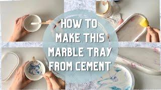 How i make this beautiful marble trinket tray by white cement and Sealant | Replacement of Jesmonite