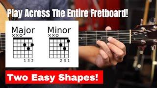 How To Play EASY Guitar Chords That Sound Beautiful - Across The Entire Neck! (Key of D)