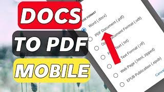 How to convert Google docs to pdf in mobile