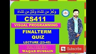 CS411 finalterm quiz by taleemi markaz