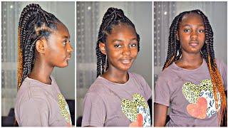 Beautiful big knotless braids hairstyle