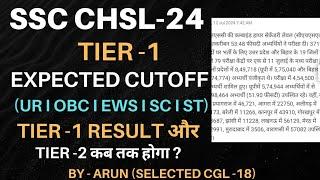 SSC CHSL-24, Tier -1 Expected Cutoff Based on Raw Score l Tier-1 Result and Tier -2 Expected date.