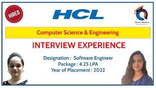 HCL Interview Experience - 2022 | Designation : Software Engineer