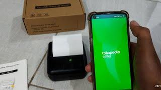 printer thermal 80mm BLUETOOTH  , cara cetak resi label tokopedia & online shop MUDAH via android