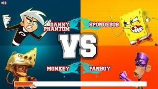 Super Brawl 2 Tag Team: Danny Phantom, Spongebob, Patrick, Fanboym Monkey, Otis, Plankton, Sandy