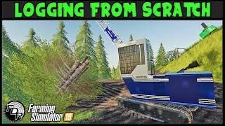 Yarder In Action! - Logging From Scratch 133 - Farming Simulator 2019 - FDR Logging