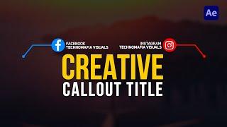 Creative Social Media Callout Title Animation | After Effects Tutorial