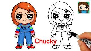 How to Draw Chucky Doll Easy Halloween Art