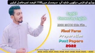 Eng001 Final Term Exam Preparation 2022 | Eng001 Past Papers | Eng001 Current Paper 2022