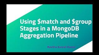 Using $match and $group Stages in a MongoDB Aggregation Pipeline