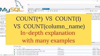 Difference Between COUNT(*), COUNT(1) and COUNT(column_name) In SQL | Important SQL Interview quest