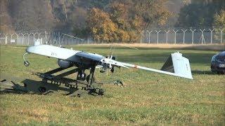 UAV Drone Catapult Launch from US Military Launcher System Video AAI RQ 7 Shadow at German Airfield