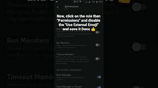 How to Disable Use External Emoji permission in a role in Discord Mobile #roduz #discord #howto #how