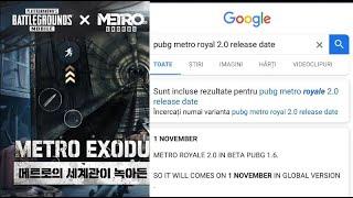 PUBG MOBILE   Metro Royale 2.0  Release Date 1 November In Global Version