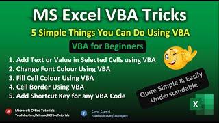 MS Excel VBA Easy Learning | The 5 Things You can Do with VBA | Excel Tutorial