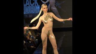 lingerie fashion week fashion show in black tape project with gorgeous models