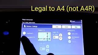 Legal to A4(not A4R) in Xerox WC 5755-PMC