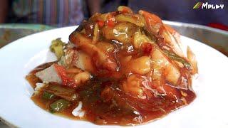 Roasted Pork & Char Siu Rice with Starchy Broth - Yangon, Myanmar  Street Food