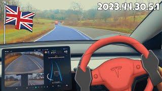 Tesla 'Full Self Driving' on Normal UK Roads - Software 2023.44.30.5.1- How many Fails in 30 Mins?!