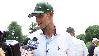 Former NFL, UConn quarterback Dan Orlovsky participates in the Travelers Celebrity Pro-Am Day