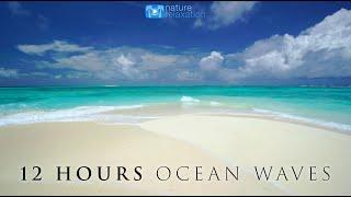 12 HOUR 4K Ocean Waves Video & Sounds: Perfect Beach Scene "White Sand, Blue Water" Fiji Islands