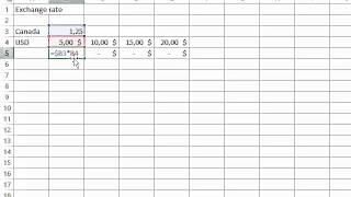 Excel: exercice with exchange rate